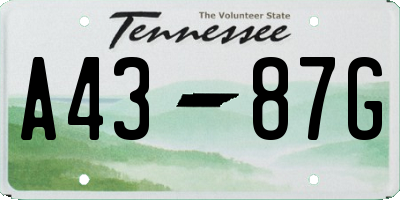 TN license plate A4387G