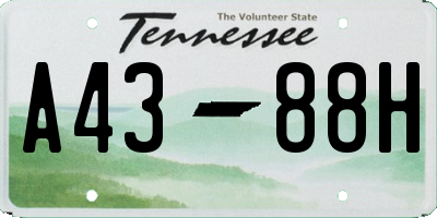 TN license plate A4388H