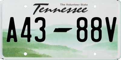 TN license plate A4388V