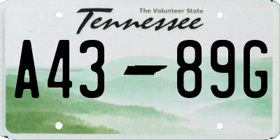 TN license plate A4389G