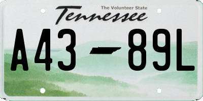 TN license plate A4389L