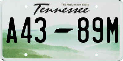 TN license plate A4389M