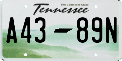 TN license plate A4389N