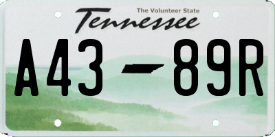 TN license plate A4389R