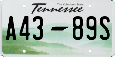 TN license plate A4389S