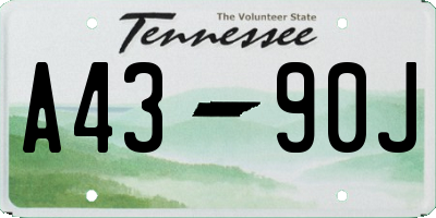 TN license plate A4390J