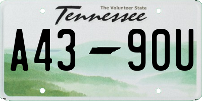 TN license plate A4390U