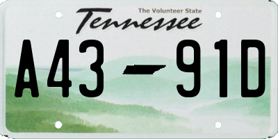 TN license plate A4391D