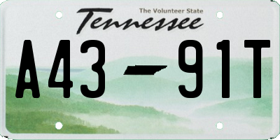 TN license plate A4391T