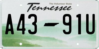 TN license plate A4391U