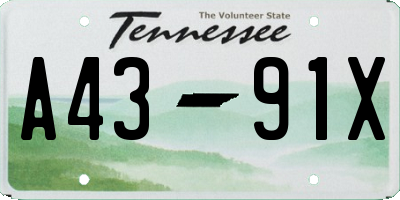 TN license plate A4391X