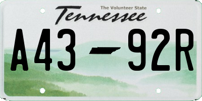 TN license plate A4392R