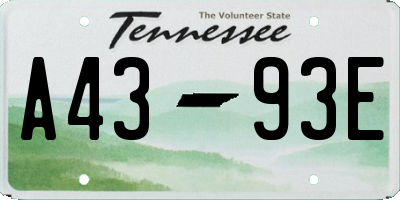 TN license plate A4393E