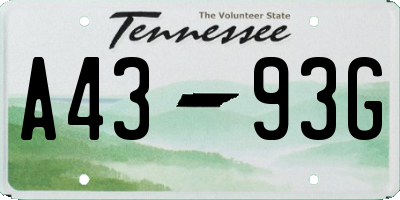 TN license plate A4393G