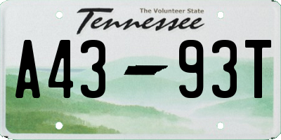 TN license plate A4393T