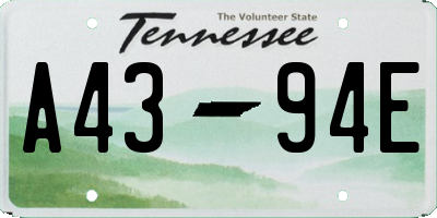 TN license plate A4394E
