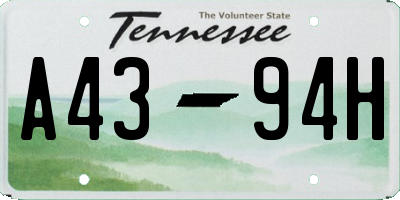 TN license plate A4394H