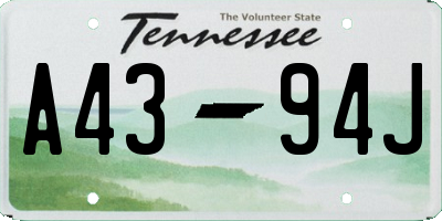 TN license plate A4394J