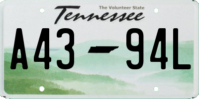 TN license plate A4394L