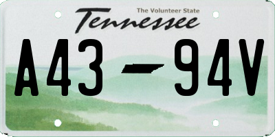 TN license plate A4394V