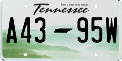 TN license plate A4395W