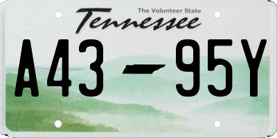 TN license plate A4395Y