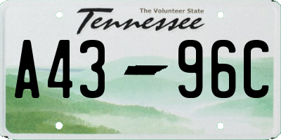 TN license plate A4396C