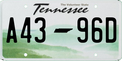 TN license plate A4396D