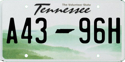 TN license plate A4396H