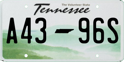 TN license plate A4396S
