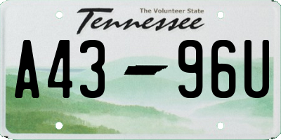 TN license plate A4396U