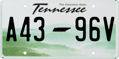 TN license plate A4396V
