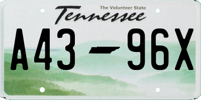 TN license plate A4396X