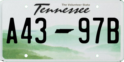 TN license plate A4397B