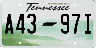 TN license plate A4397I
