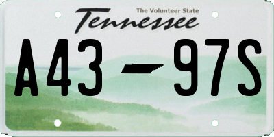 TN license plate A4397S