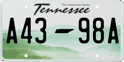 TN license plate A4398A