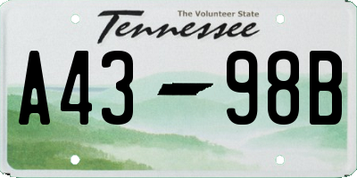 TN license plate A4398B
