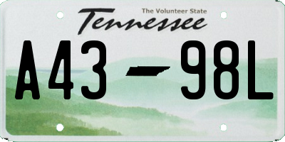 TN license plate A4398L