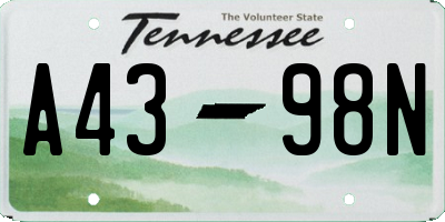 TN license plate A4398N