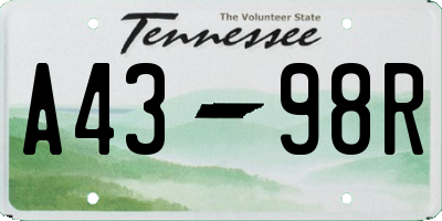 TN license plate A4398R