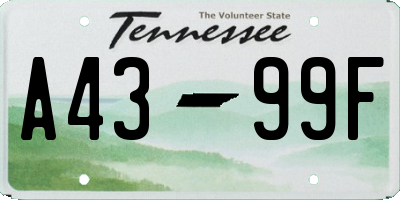 TN license plate A4399F