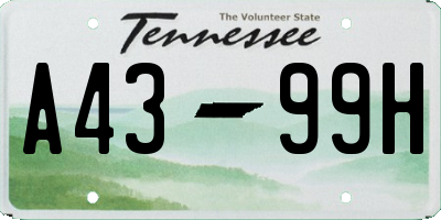TN license plate A4399H
