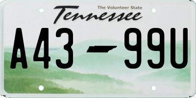 TN license plate A4399U