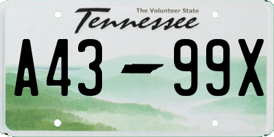TN license plate A4399X