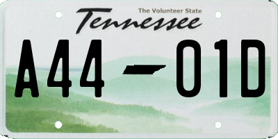 TN license plate A4401D