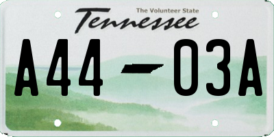 TN license plate A4403A