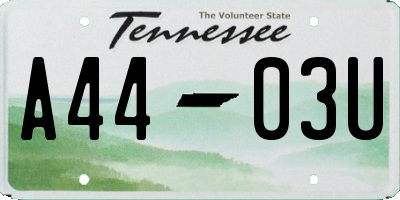 TN license plate A4403U