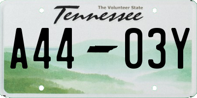 TN license plate A4403Y