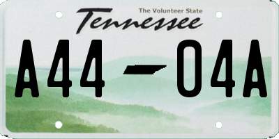 TN license plate A4404A